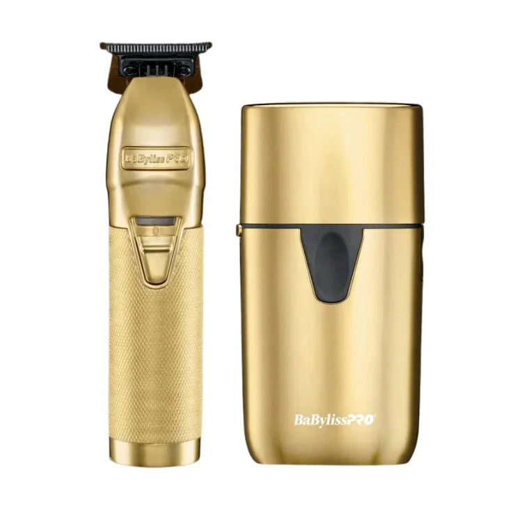 BaBylissPRO Limited Edition GoldFX Trimmer & UV Single-Foil Shaver Set (FXLFHOLPKG)