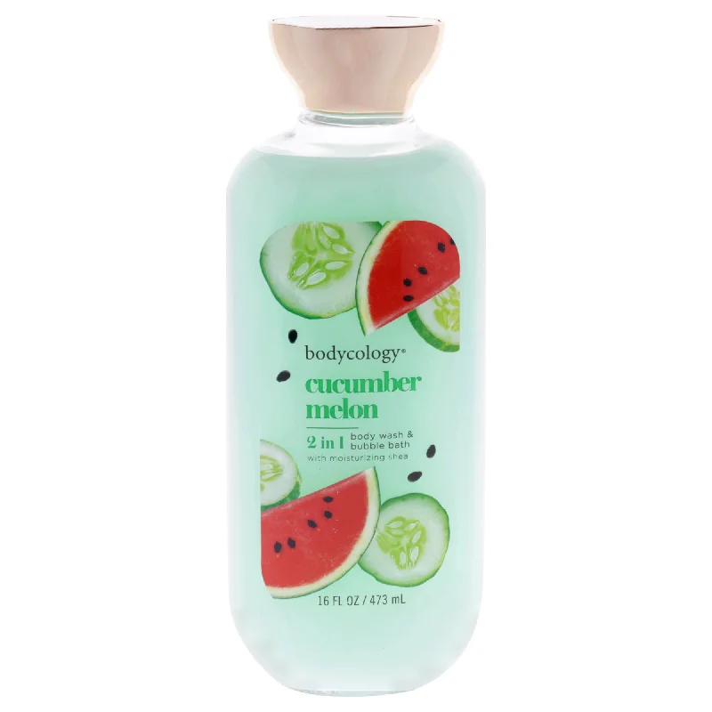 2 in 1 Body Wash and Bubble Bath - Cucumber Melon by Bodycology for Women - 16 oz Body Wash