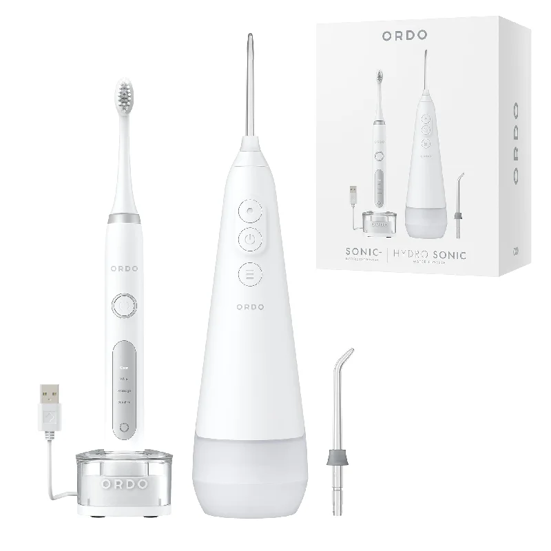 Ordo Sonic+ Toothbrush & Hydro Sonic+ Water Flosser - White