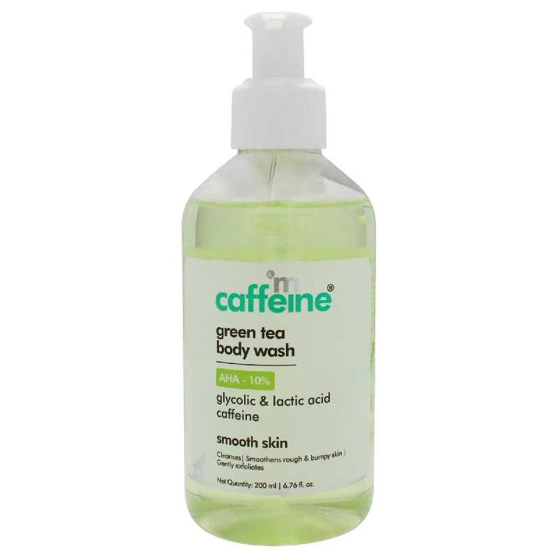 Green Tea Body Wash with AHA -10 Percent by mCaffeine for Unisex - 6.76 oz Body Wash