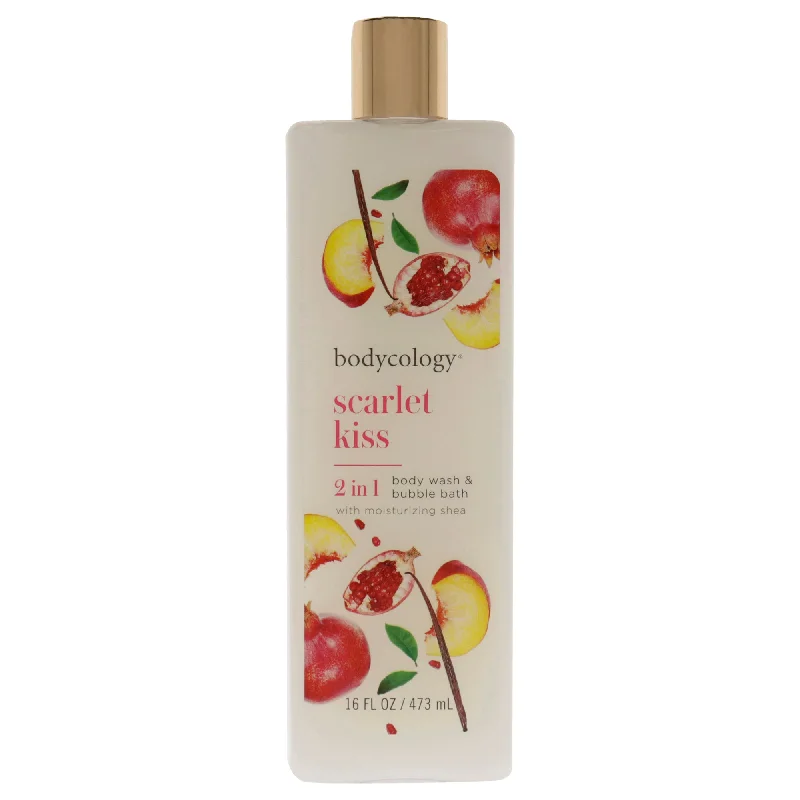 2 in 1 Body Wash and Bubble Bath - Scarlet Kiss by Bodycology for Women - 16 oz Body Wash