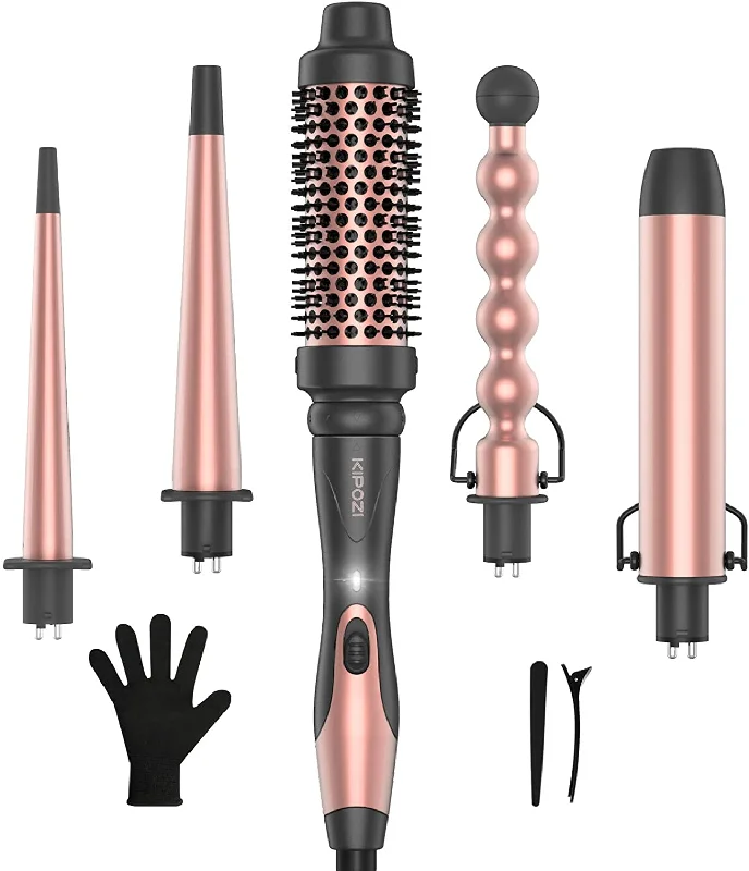 5 Interchangeable Barrel + 1 Curling Iron Brush