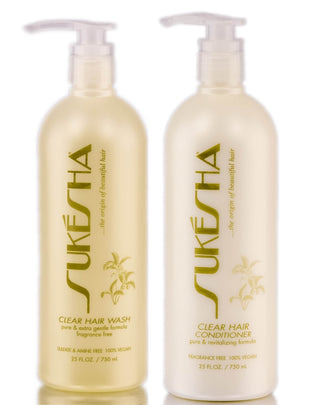 Sukesha Clear Hair Wash & Clear Conditioner, Liter Size