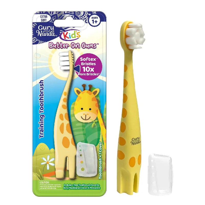 Kids Butter on Gums Giraffe Training Toothbrush with Cover (1-Pack)