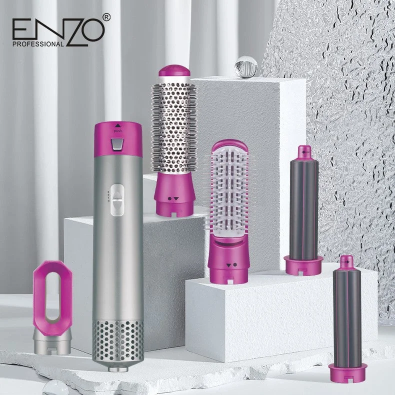 Enzo Hair Styler Hot Air Brush Pink