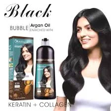 Orabella Professional Speedy Hair Color Shampoo Argan Oil Enriched With Keratin+Collagen -Natural Black 400ML