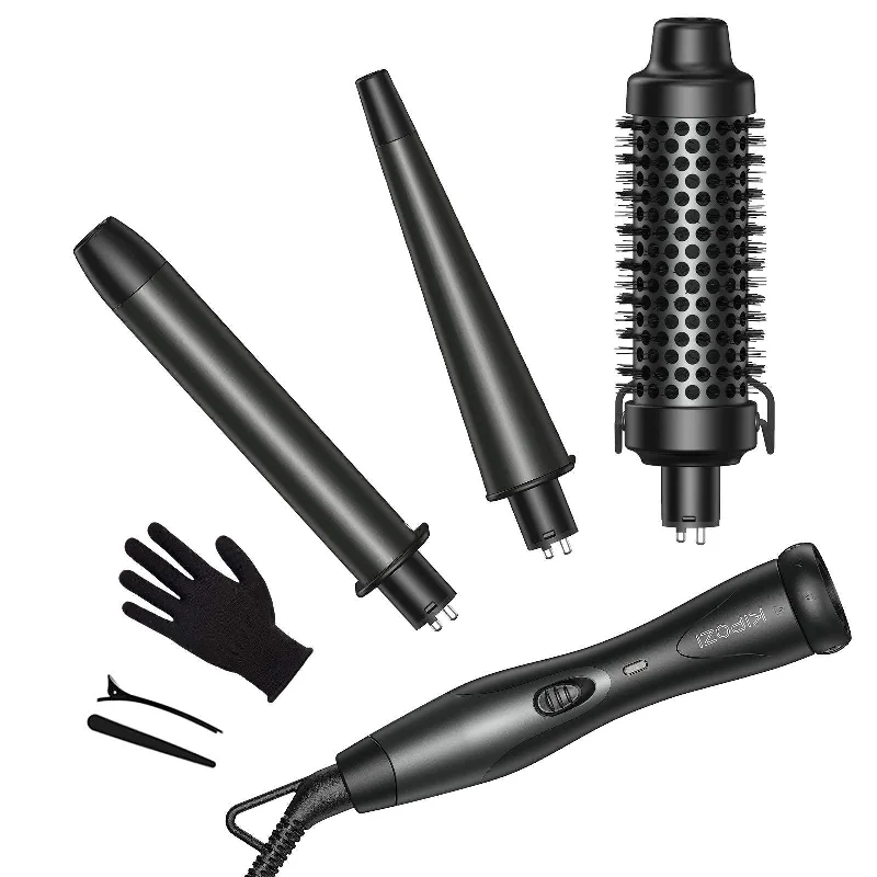 3 Interchangeable Barrel + 1 Curling Iron Brush