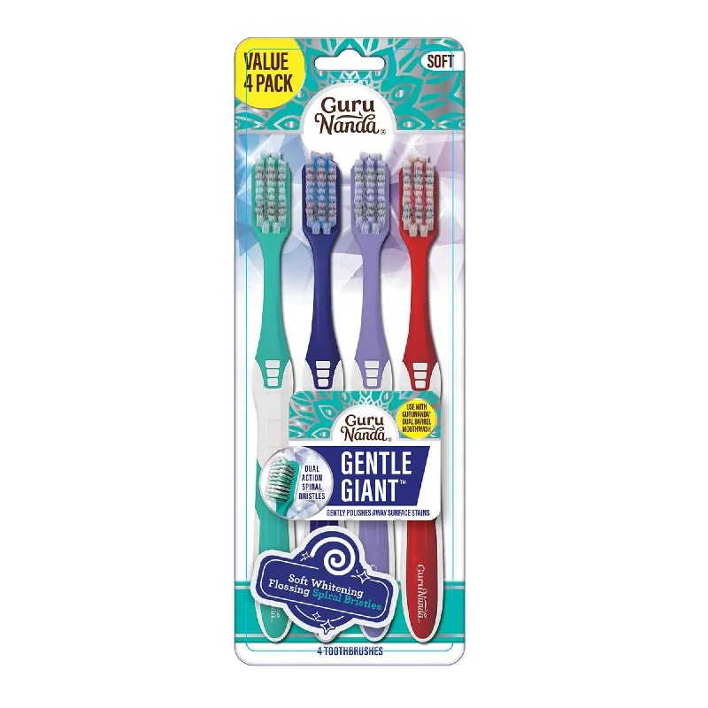 Gentle Giant Spiral Whitening Toothbrush - 4 Count