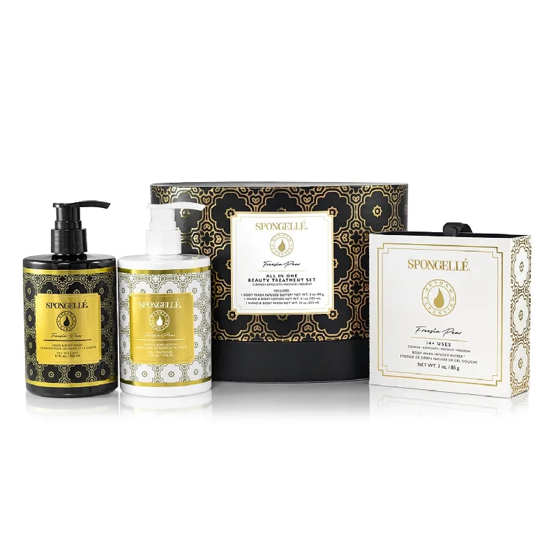 Freesia Pear Body Gift Set In Yellow/white/black