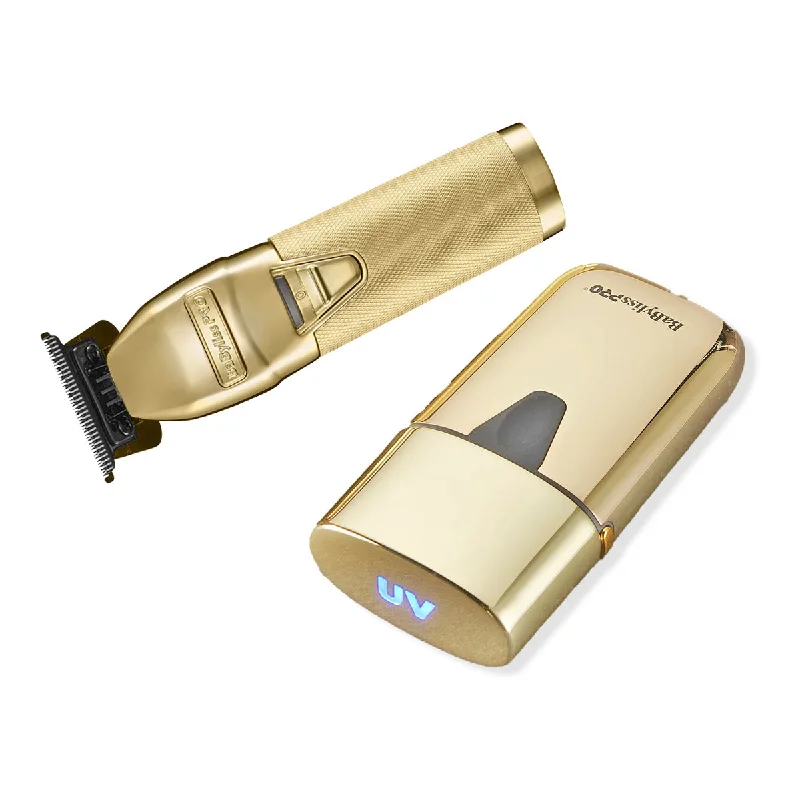 BaBylissPro® LimitedFX Collection Limited Edition GoldFX Trimmer and UVFOIL SINGLE-FOIL Shaver COMBO #FXLFHOLPKG