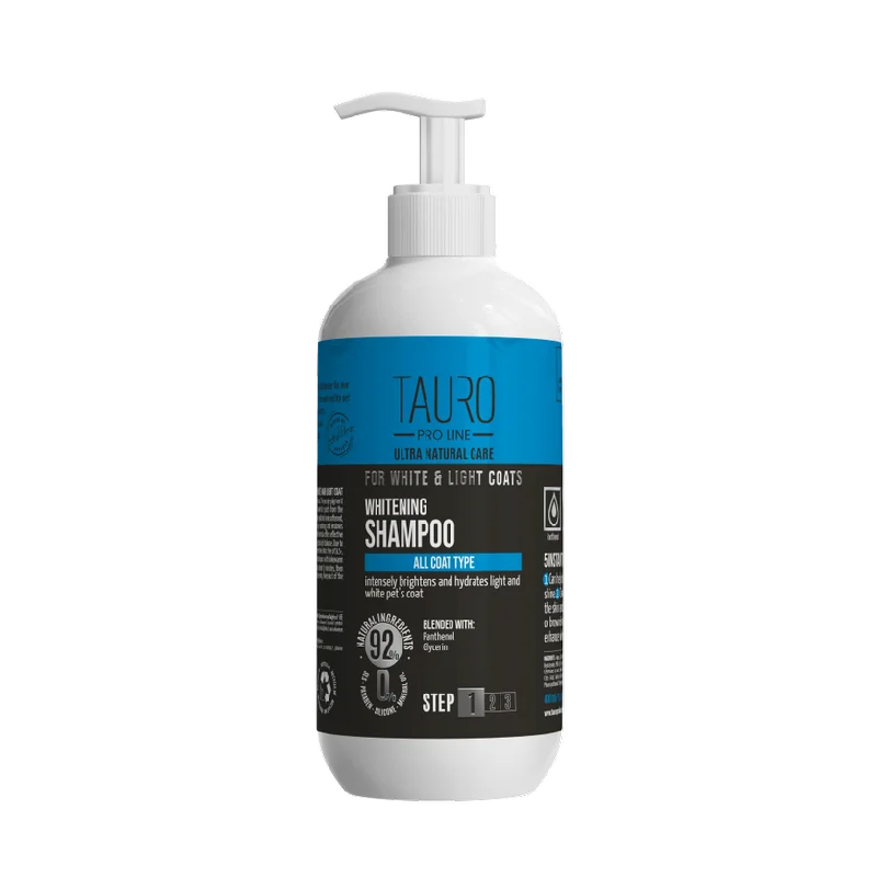 Tauro Pro Line Ultra Natural Care whitening shampoo for dogs and cats with white and light coat